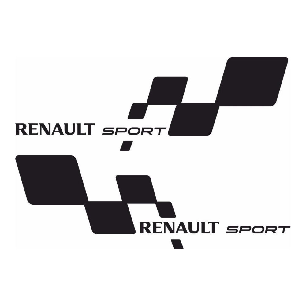 Sticker Master Renault Sport Checker Flag Sticker Set – 25cm Door &amp; Side Body Vinyl