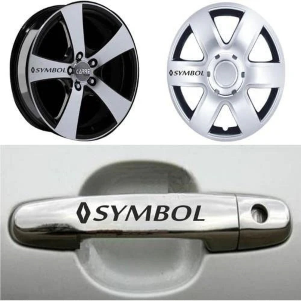 Sticker Master Renault Symbol Door Handle &amp; Rim Sticker Set – 10 Durable Vinyl Decals