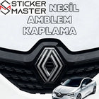Renault Jant Göbeği Sticker | Siyah Damla Etiket 5.5 cm (4 Adet)