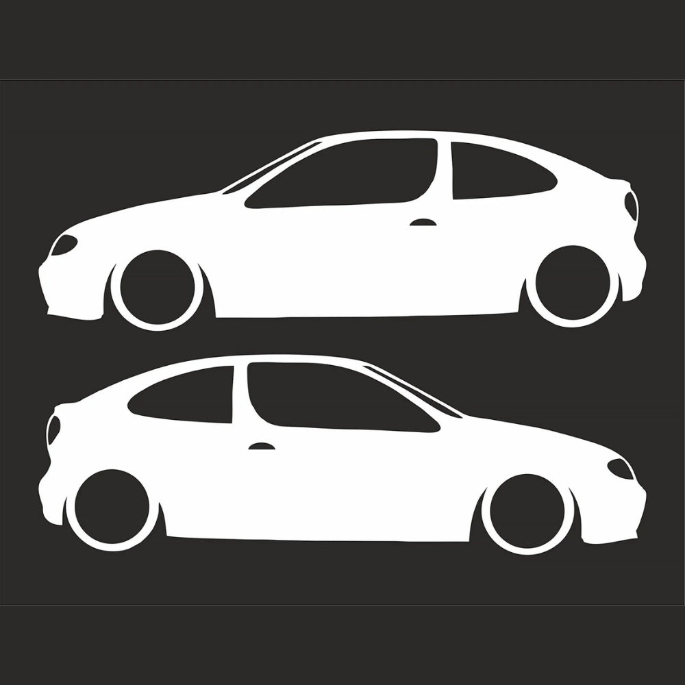 Sticker Master Renault Megane Coupe Basık Araç Siluet Sticker – 2 Adet 15 cm Dayanıklı Vinil