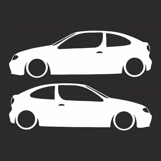 Sticker Master Renault Megane Coupe Basık Araç Siluet Sticker – 2 Adet 15 cm Dayanıklı Vinil