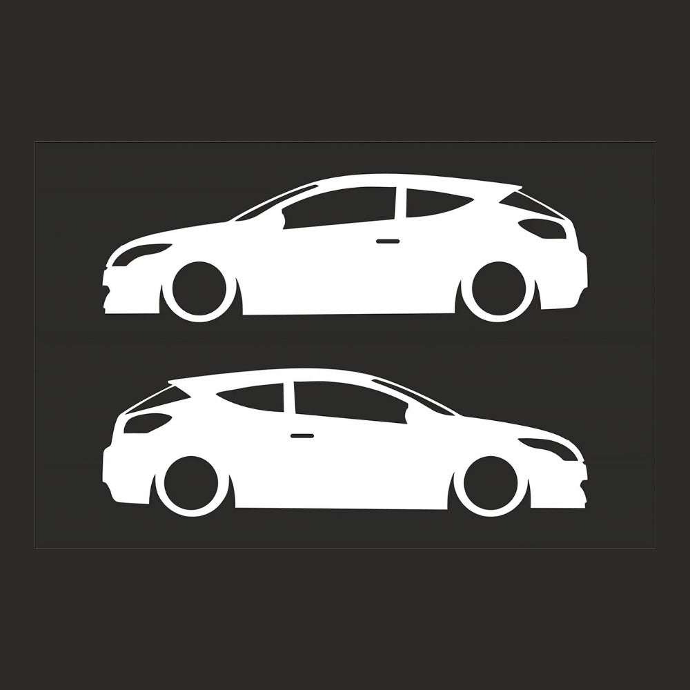Sticker Master Renault Megane RS Sport Lowered Car Silhouette Sticker – 2 Pieces 15 cm Durable Vinyl