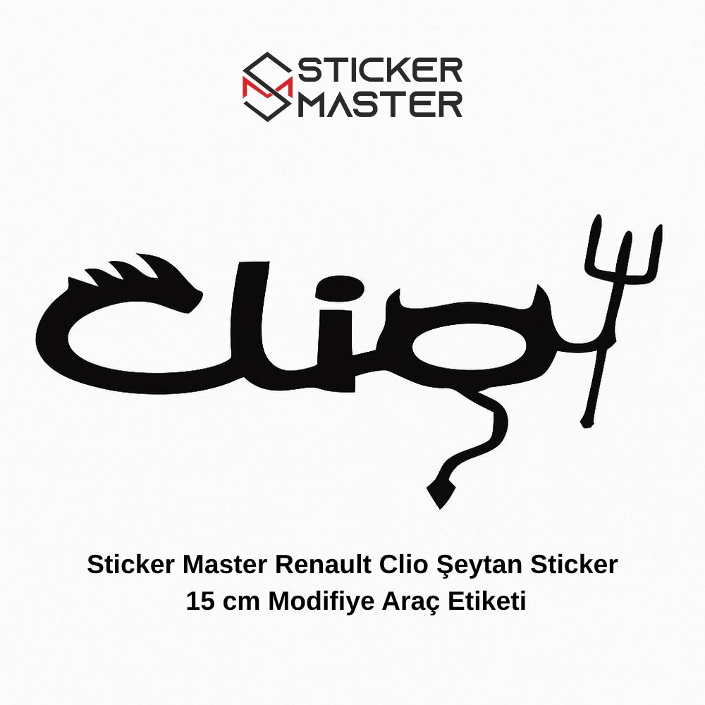 Sticker Master Renault Clio Şeytan Sticker – 15 cm Modifiye Araç Etiketi