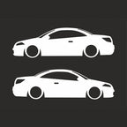 Sticker Master Renault Megane CC Coupe Basık Araç Siluet Sticker – 2 Adet 15 cm Dayanıklı Vinil