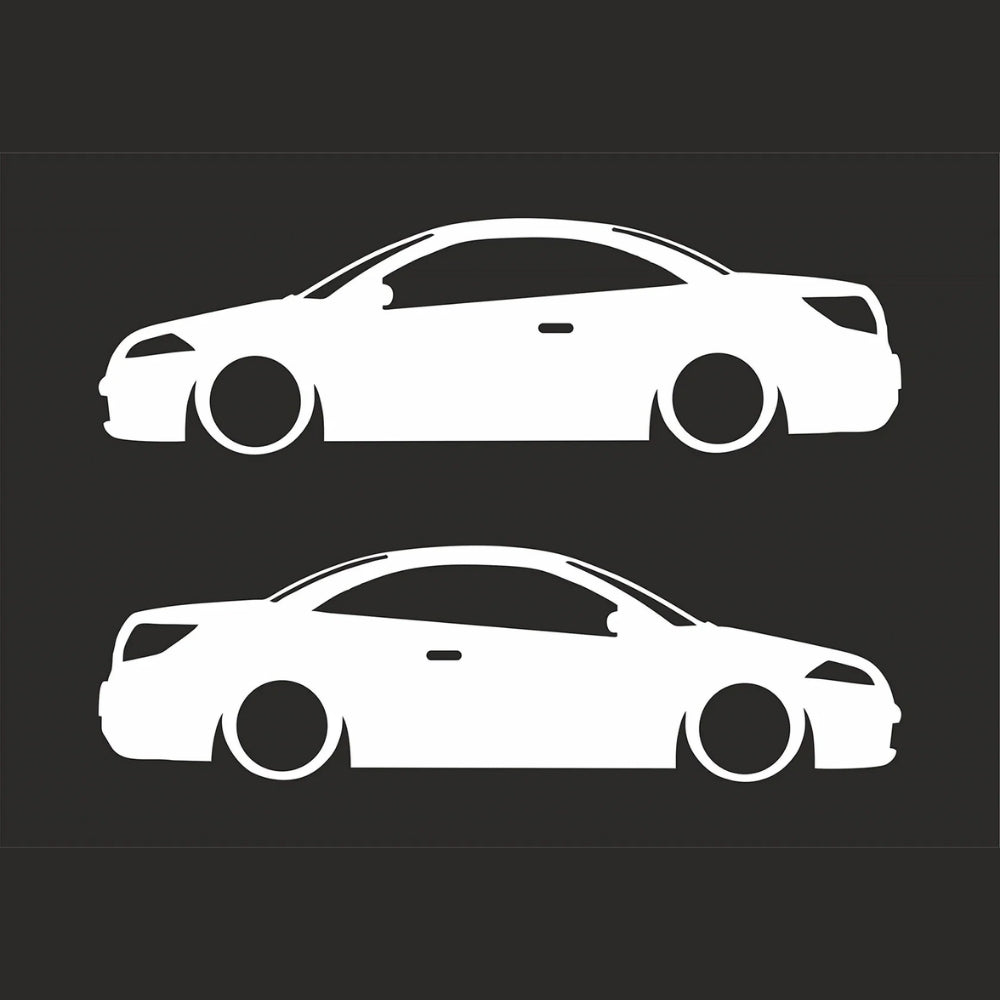 Sticker Master Renault Megane CC Coupe Basık Araç Siluet Sticker – 2 Adet 15 cm Dayanıklı Vinil