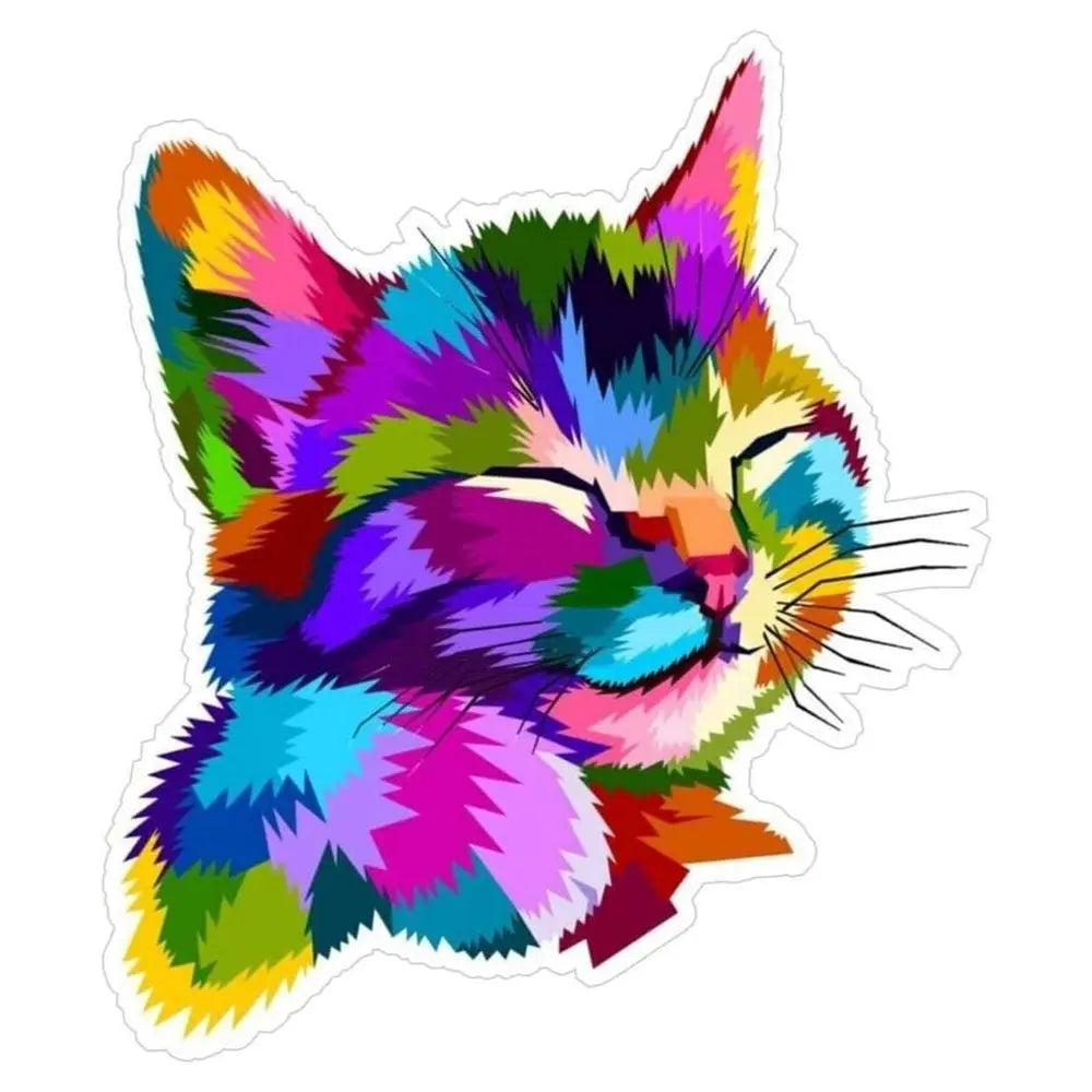  Rengarenk Kedi Motorsiklet,Kask,Laptop,Motor Ve Oto Araç Sticker 9 X 10 Cm Sticker Master