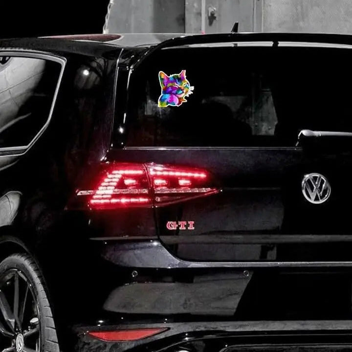  Rengarenk Kedi Motorsiklet,Kask,Laptop,Motor Ve Oto Araç Sticker 9 X 10 Cm Sticker Master