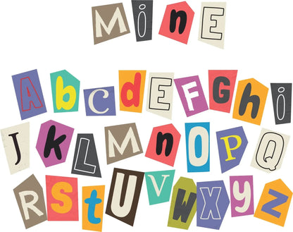 Sticker Master Sevimli Harfler Paper Style Dekoratif Bebek Çocuk Odası Duvar Etiket Sticker