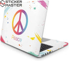 Renkli Barış İşareti Laptop Sticker Seti 3'ü 1 Arada | Sticker Master