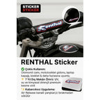 Sticker Master Renthal Sticker – 15 cm Dayanıklı Vinil Etiket (Motor, Kask, Laptop, Araba)