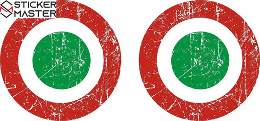 Sticker Master Vespa Eskitme Yan Grenaj Set Motor, Kask, Laptop, Araba, Oto Araç İçin Dayanıklı Etiket Decal 15 Cm