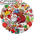 Retro Yılbaşı Sticker Seti 50 Adet Noel Süsleme | Sticker Master