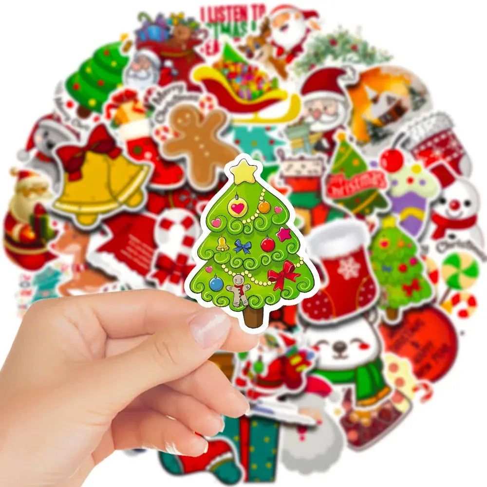 Retro Yılbaşı Sticker Seti 50 Adet Noel Süsleme | Sticker Master - Sticker Master