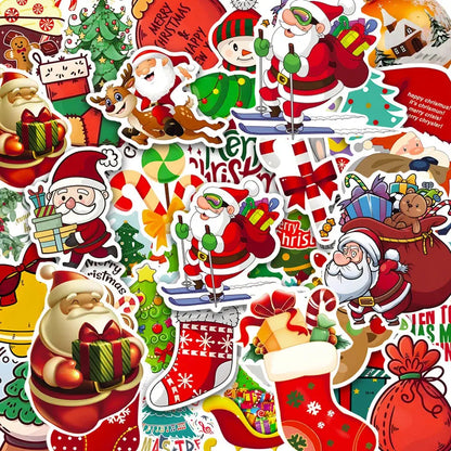 Retro Yılbaşı Sticker Seti 50 Adet Noel Süsleme | Sticker Master - Sticker Master