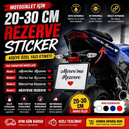 Rezerve Yazılı Araç ve Motosiklet Sticker Seti 