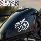 Ride Safe Sticker | 2 Parmak Selam Motosiklet Kask ve Depo Decal (11-24cm)