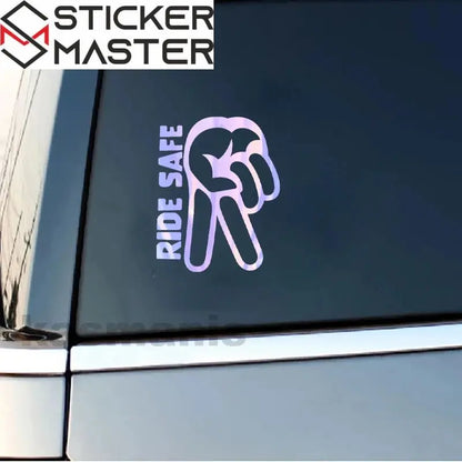 Ride Safe Sticker | 2 Parmak Selam Motosiklet Kask ve Depo Decal (11-24cm) Sticker Master
