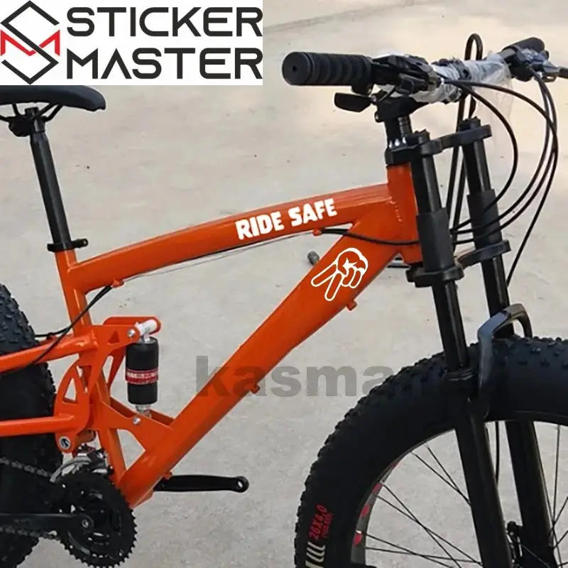 Ride Safe Sticker | 2 Parmak Selam Motosiklet Kask ve Depo Decal (11-24cm) Sticker Master