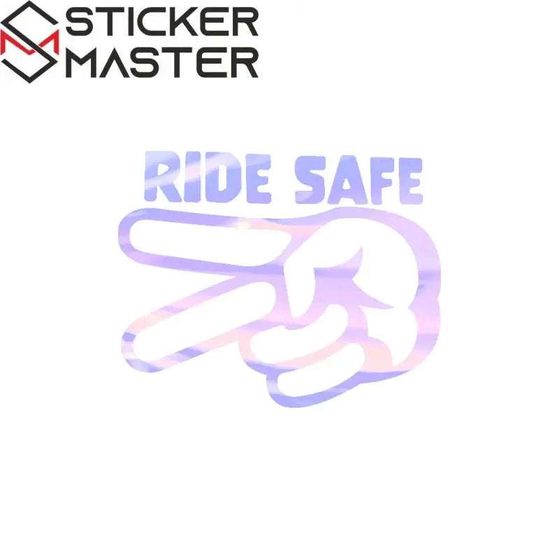 Ride Safe Sticker | 2 Parmak Selam Motosiklet Kask ve Depo Decal (11-24cm) Sticker Master