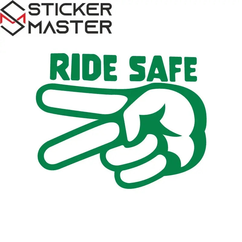 Ride Safe Sticker | 2 Parmak Selam Motosiklet Kask ve Depo Decal (11-24cm) Sticker Master