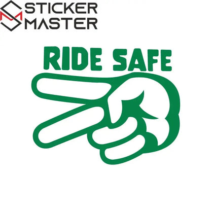 Ride Safe Sticker | 2 Parmak Selam Motosiklet Kask ve Depo Decal (11-24cm) Sticker Master