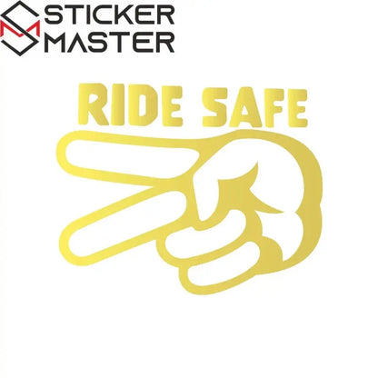 Ride Safe Sticker | 2 Parmak Selam Motosiklet Kask ve Depo Decal (11-24cm) Sticker Master