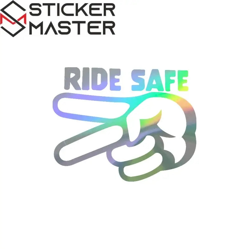 Ride Safe Sticker | 2 Parmak Selam Motosiklet Kask ve Depo Decal (11-24cm) Sticker Master