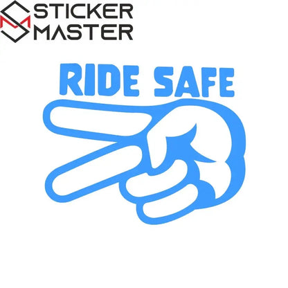 Ride Safe Sticker | 2 Parmak Selam Motosiklet Kask ve Depo Decal (11-24cm) Sticker Master