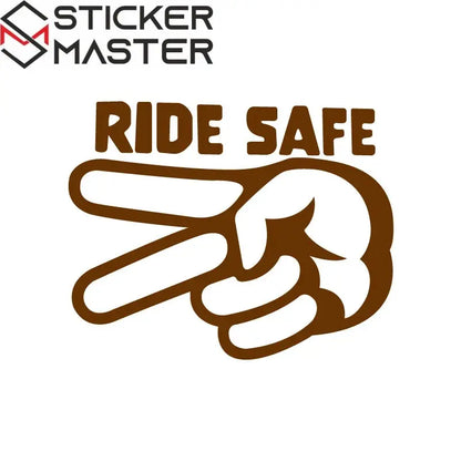Ride Safe Sticker | 2 Parmak Selam Motosiklet Kask ve Depo Decal (11-24cm) Sticker Master