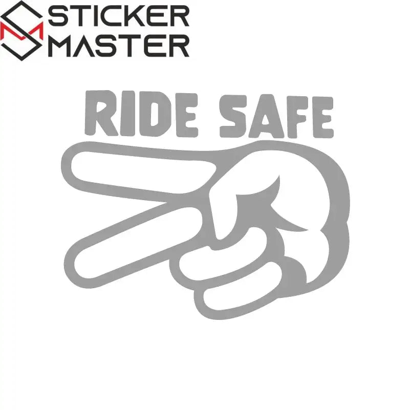 Ride Safe Sticker | 2 Parmak Selam Motosiklet Kask ve Depo Decal (11-24cm) Sticker Master