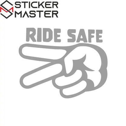 Ride Safe Sticker | 2 Parmak Selam Motosiklet Kask ve Depo Decal (11-24cm) Sticker Master