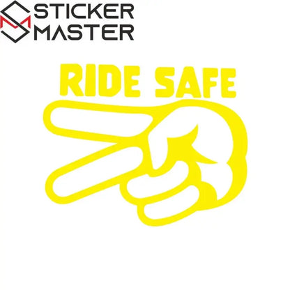 Ride Safe Sticker | 2 Parmak Selam Motosiklet Kask ve Depo Decal (11-24cm) Sticker Master