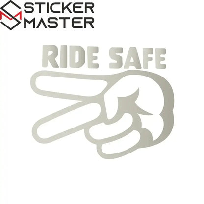 Ride Safe Sticker | 2 Parmak Selam Motosiklet Kask ve Depo Decal (11-24cm) Sticker Master
