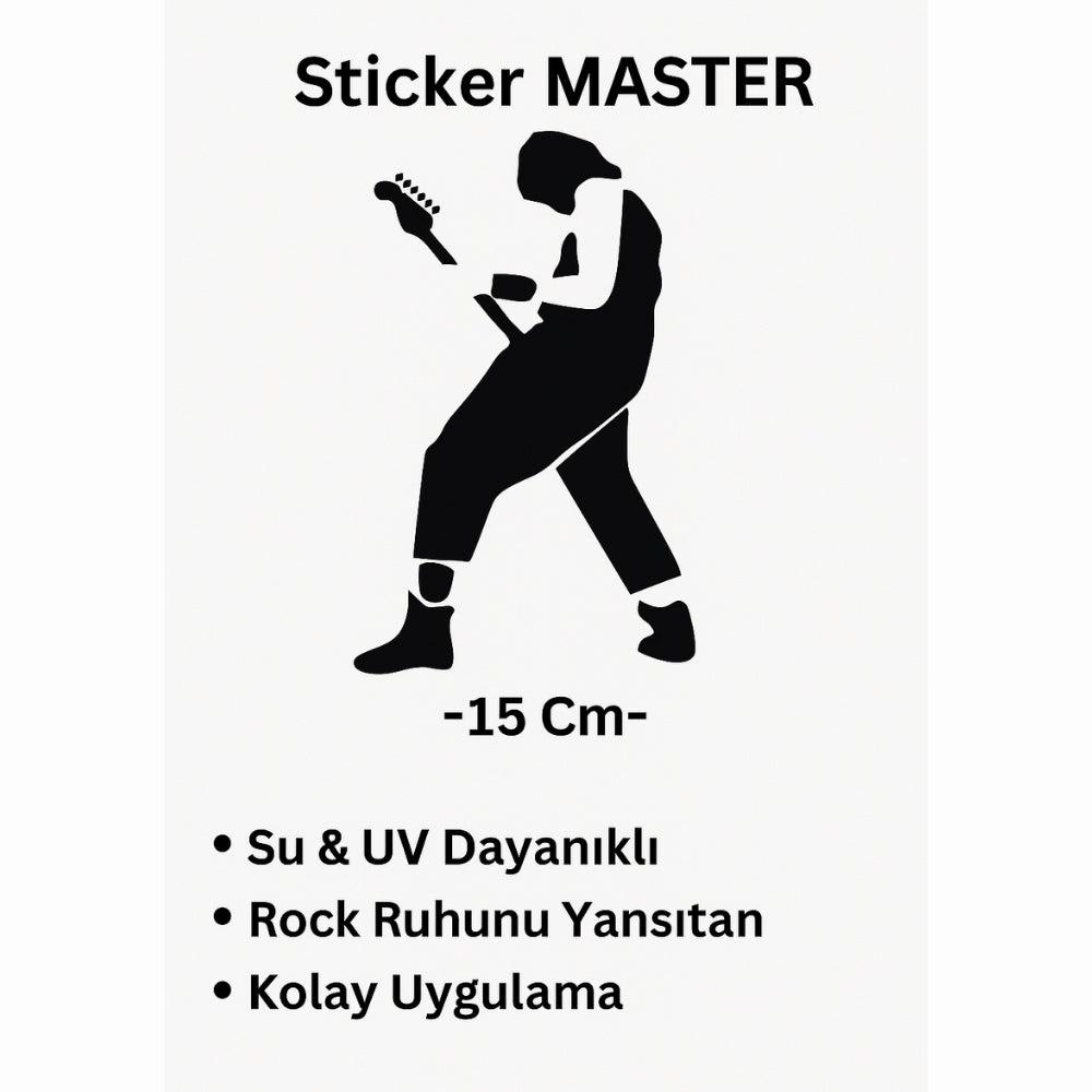 Sticker Master Rock Man Sticker - 15 Cm | Motor, Kask, Laptop, Araba, Oto Araç İçin