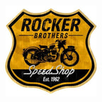 Sticker Master Rocker Brothers Speed Shop Sticker Motor, Kask, Laptop, Araba, Oto Araç İçin Dayanıklı Etiket Decal 12 Cm