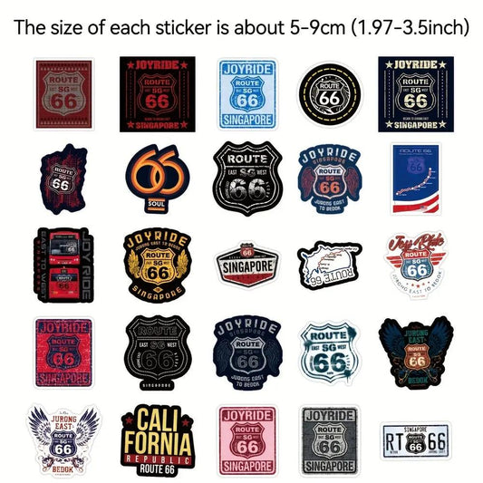 Route 66 Araba Sticker Seti (50’li) | Sticker Master - Sticker Master