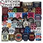 Route 66 Sticker Seti (50 Adet) | Vintage Araba Dekoru | Sticker Master