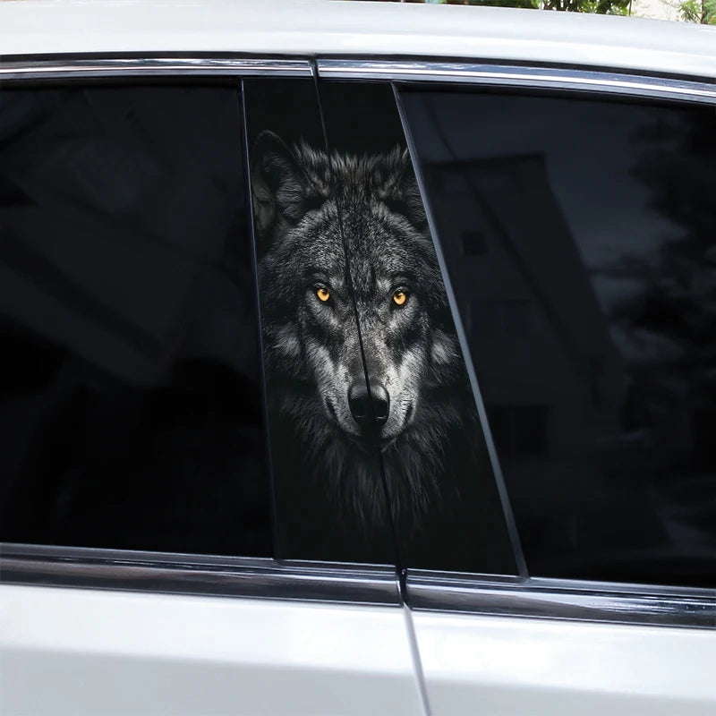 Mavi Gözlü Kurt Yan Direk Sticker Seti (2 Adet) | Sticker Master