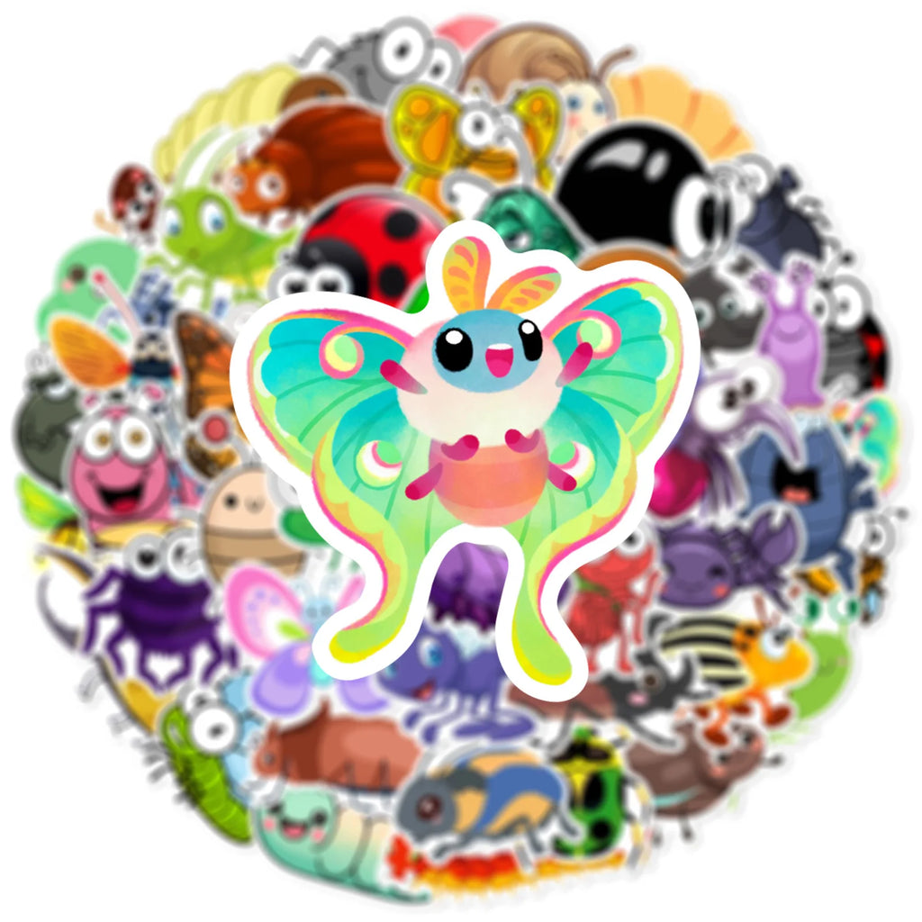 50’li Karışık Solucan ve Böcek Sticker Seti | Sticker Master