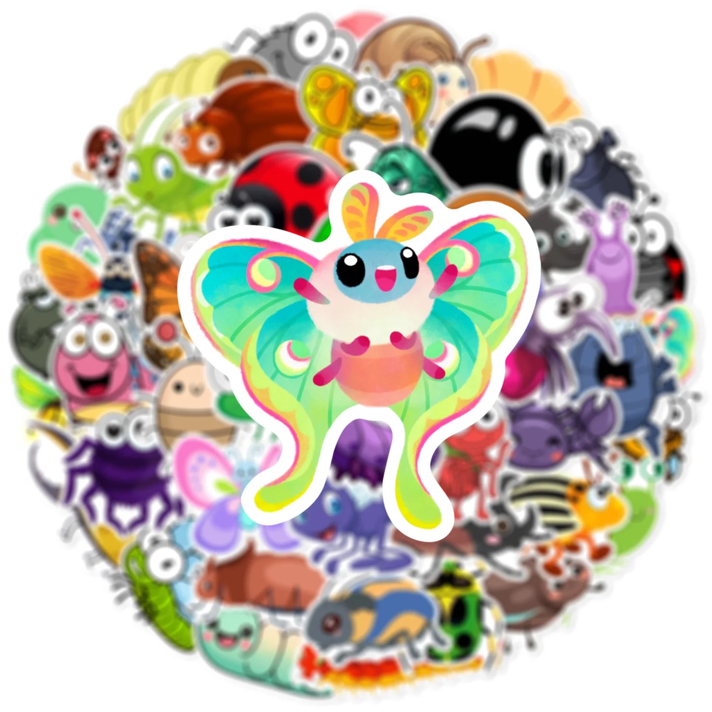 50’li Karışık Solucan ve Böcek Sticker Seti | Sticker Master