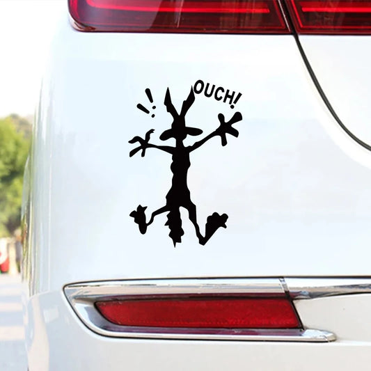 Wile E. Coyote Ouch! Komik Araba Stickerı | Sticker Master