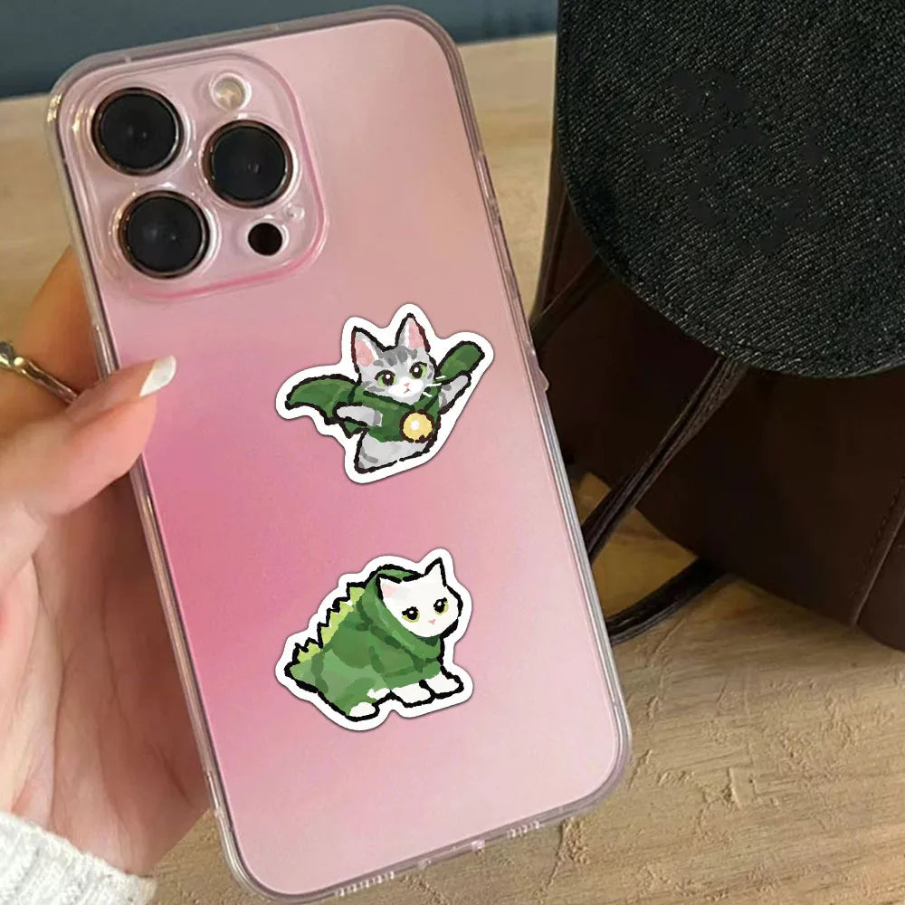 50’li Sevimli Su Renkli Kedi Sticker Seti | Sticker Master