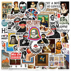 Sticker Master 50 adet Komik Karikatür Tarih Karakterleri Çıkartmalar Bagaj Dizüstü Gitar Telefon Bisiklet Su Geçirmez Graffiti Vinil Sticker Etiket