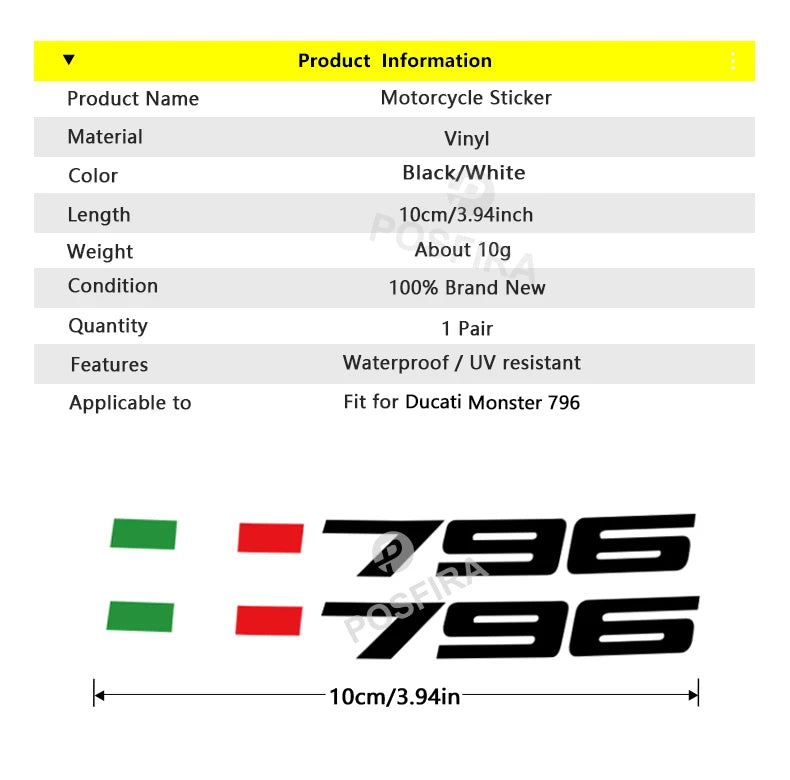 Ducati Monster 796 Motosiklet Sticker Seti | Sticker Master