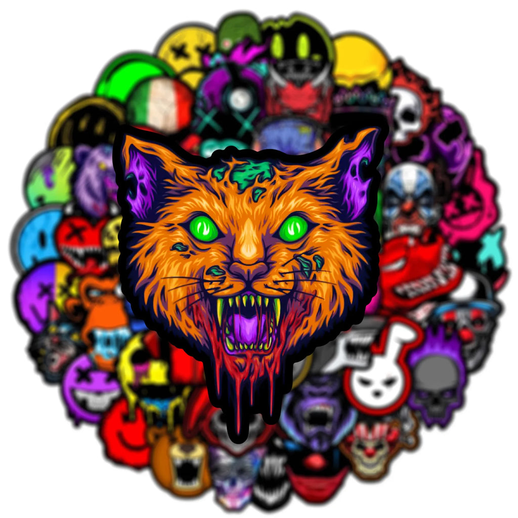 50’li Kafatası Korku Sticker Seti | Sticker Master