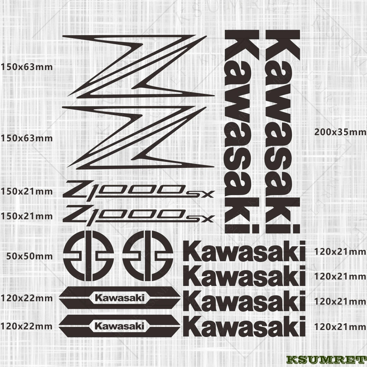 Kawasaki Z1000SX Sticker Seti Su Geçirmez | Sticker Master