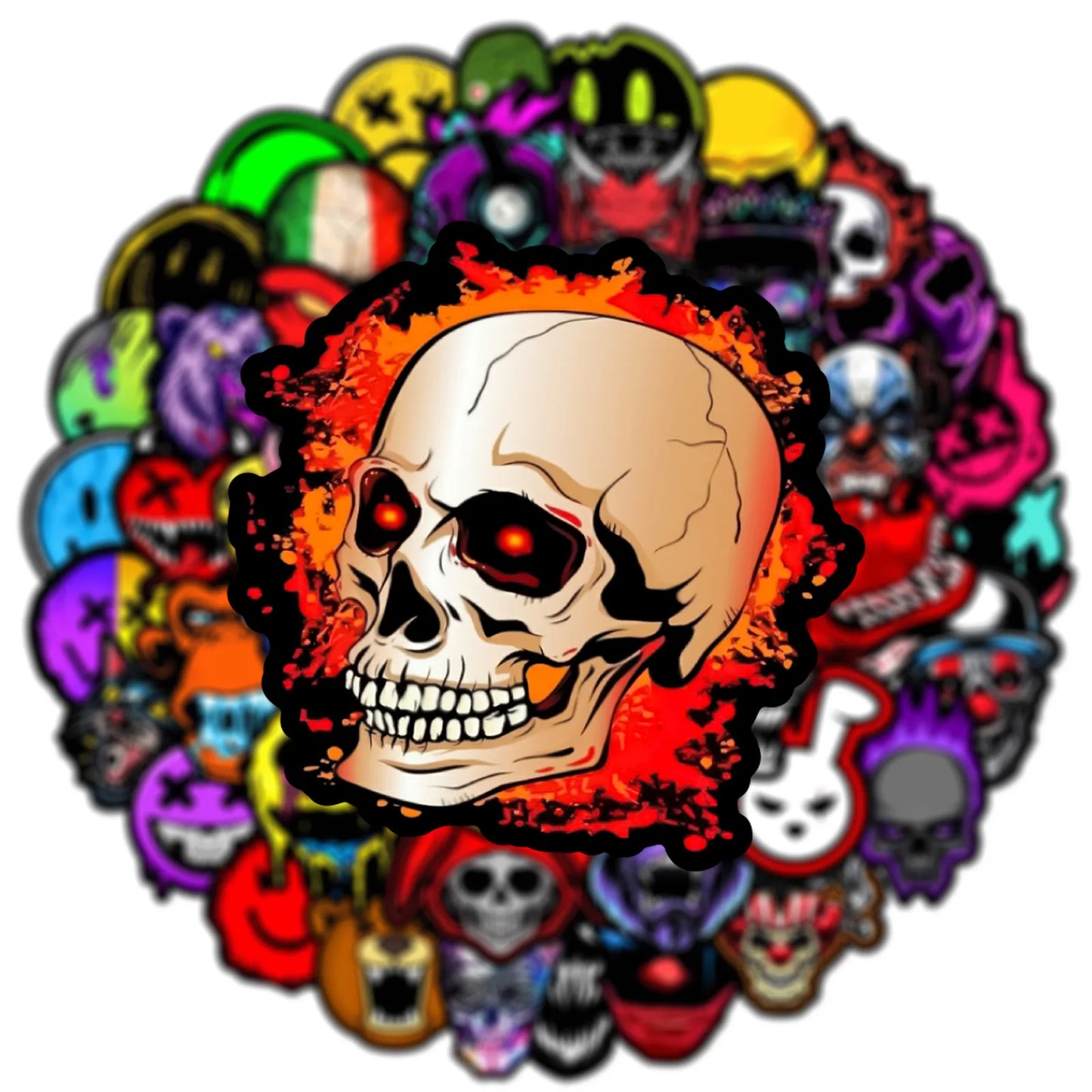 50’li Kafatası Korku Sticker Seti | Sticker Master