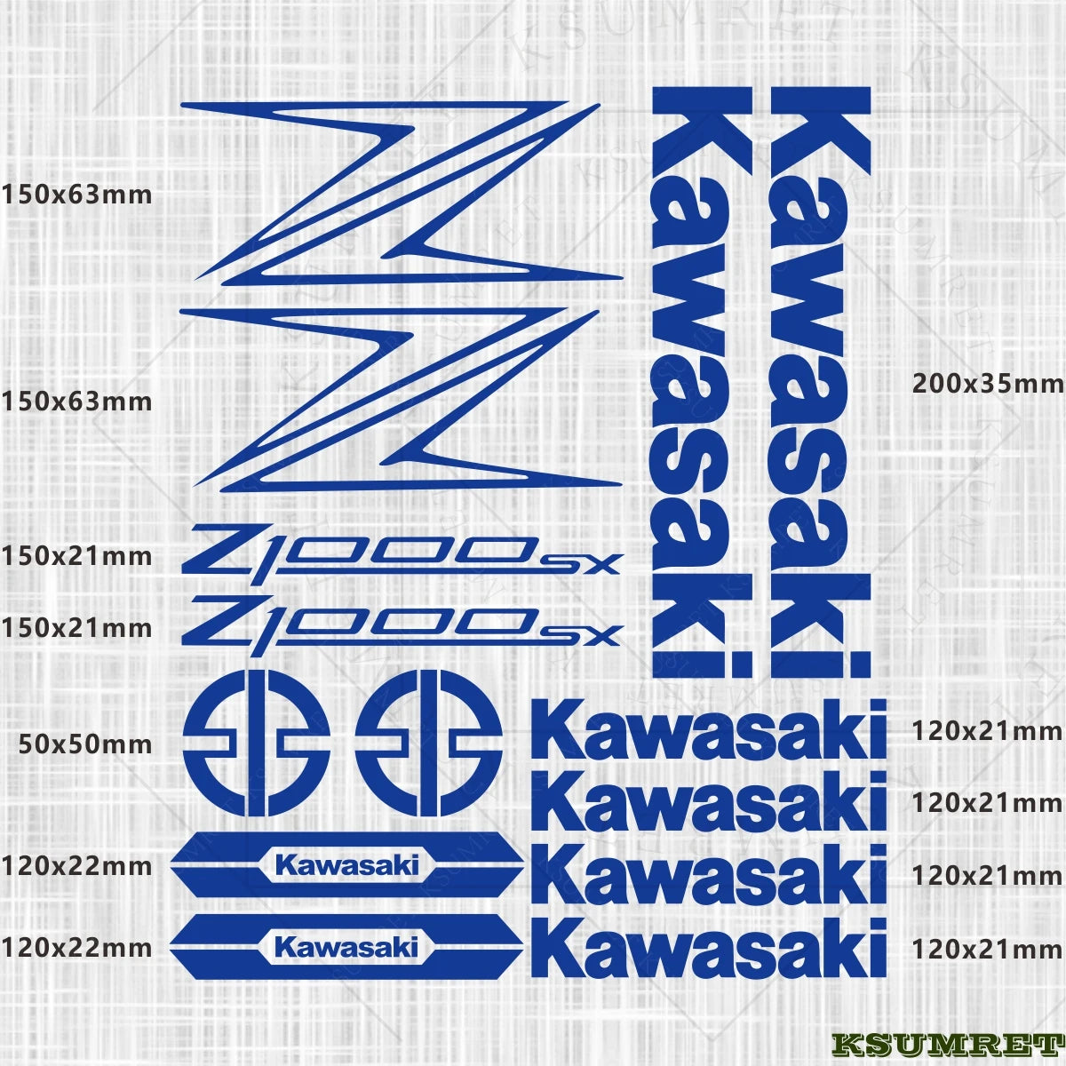 Kawasaki Z1000SX Sticker Seti Su Geçirmez | Sticker Master