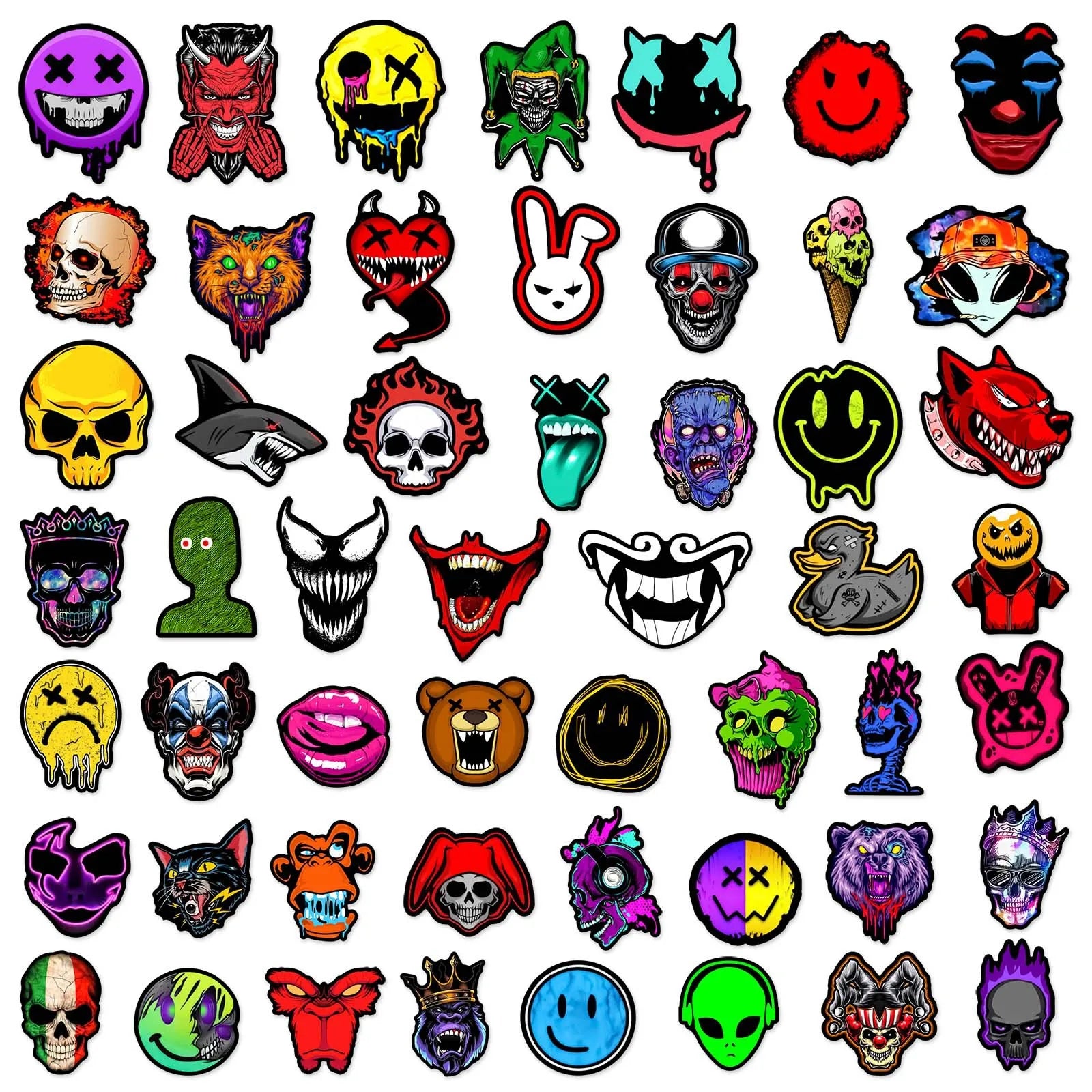 50’li Kafatası Korku Sticker Seti | Sticker Master