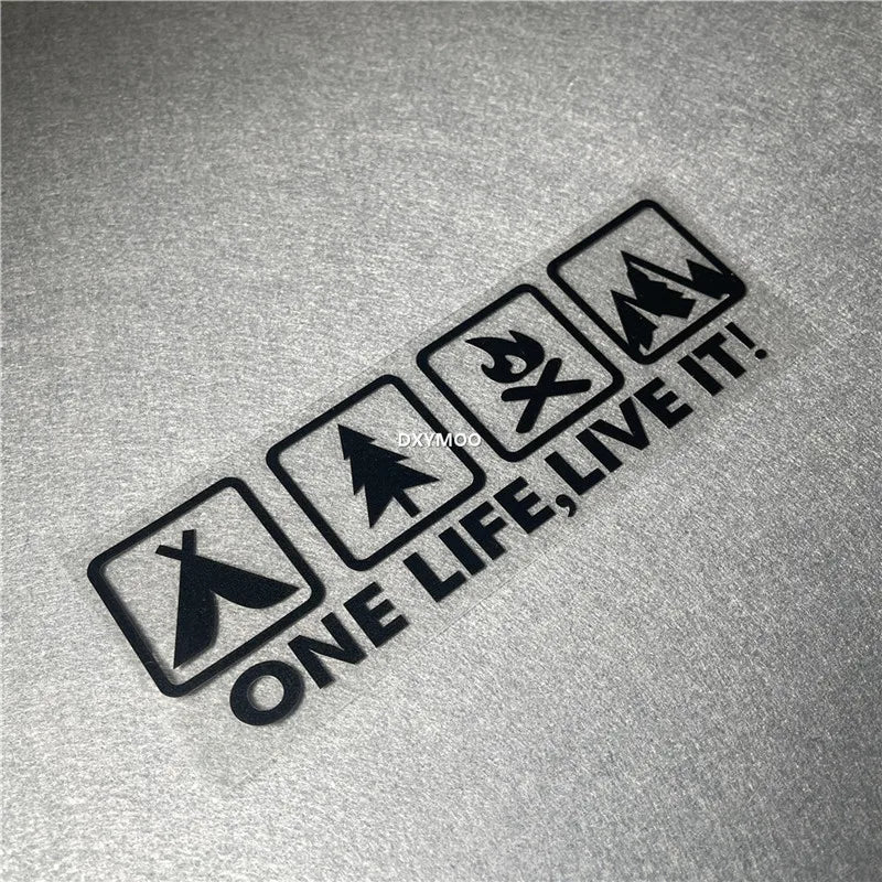 One Life, Live It! Kamp ve Macera Stickerı | Sticker Master